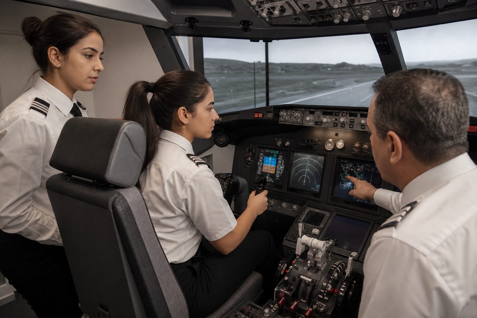 Formation aux opérations aériennes dans un simulateur de cockpit